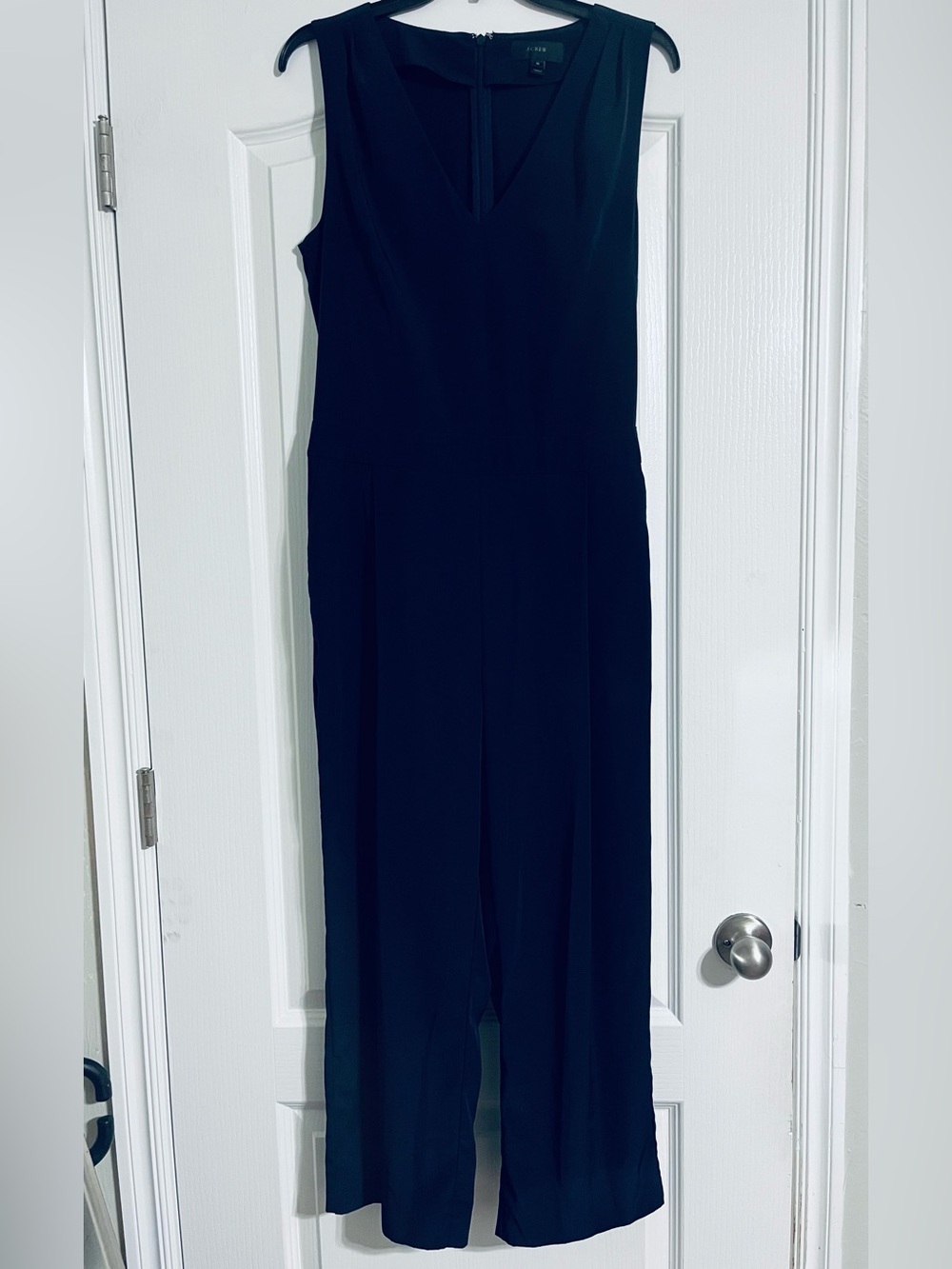 NWOT J. Crew Navy Sleeveless V-Neck Wide-Leg  Jumpsuit Size 10